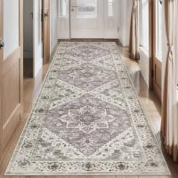 VIKAMA Alfombra Larga Bohemio Lavable Antideslizante Para Entrada Pasillo Cocina Habitación Vintage Decoración De Hogar 100% Poliéster - details 3
