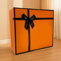 Caja De Regalo De Boda Naranja Con Lazo Caja De Regalo Premium Para Cumpleaños Y San Valentín Empaque De Regalos De Cartón - details 2