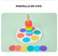Juguete De Madera Para Educación Temprana Anillo Arcoíris Conciencia De Colores Entrenamiento De Coordinación Mano-ojo Y Clasificación De Columnas - details 9