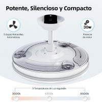 IOTOSTARK Ventilador de Techo con Luz LED Retráctil 106cm, 4 Aspas, Control por APP y Mando a Distancia, Potencia Total 66W, Temporizador, 6 Velocidades, 3 Temperaturas de Luz, Función Verano-Invierno, Silencioso, Negro IOTOSTARK-leduni - details 7