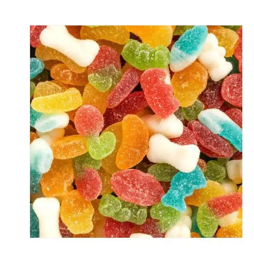 VIDAL Multisurtido Azúcar bolsa de 1Kg aprox 392 uds Mix de golosinas mini con cobertura de azúcar. sabor a Cereza, limón, plátano, naranja y fresa tamaño mini sin gluten sin grasa sabor original Vidal garantizado - 1