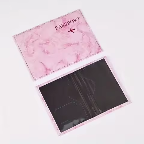 Carcasa De Pasaporte De Cuero PU Con Patrón De Mármol Funda Para Pasaporte De Viaje Accesorio De Viaje Resistente a Químicos - 1