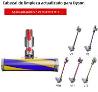 Cabeza De Cepillo Suave Para Aspiradora Dyson V7 V8 V10 V11 V15 Reemplazo Con Luz LED Verde Adecuada Para Suelos Duros - details 1
