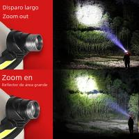 Linterna Frontal LED De Alta Potencia Con Sensor XPE+COB 7 Modos Para Pesca Y Cazalampara De Corbata Recargable Con Batería 18650 - details 11
