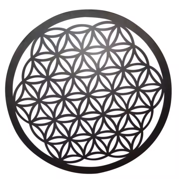 SIGNES GRIMALT - Flor de la Vida Negro de Metal | Mandalas Decorativos Pared 60x1x6 - 1