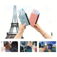 Bolsa De Pasaporte Con RFID De Cuero PU Multifuncional Para SIM Certificado Holster Clip Para Documentos Unisex - details 1