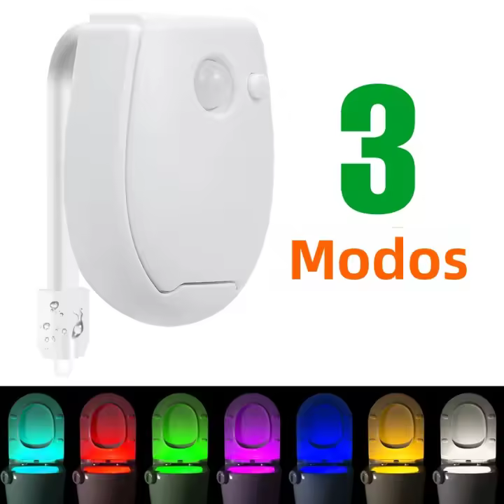 Luz De Noche Inteligente Con Sensor PIR Para Inodoro Luz De Baño Impermeable Para Asiento De Inodoro Iluminación LED Luminaria Lampara WC - 1