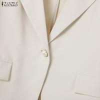 ZANZEA Traje De Mujer Elegante De Otoño 2025 Con Blazer De Manga Larga Y Vestido 2 Piezas Moda Trasero Elegante Oficina OL - details 13