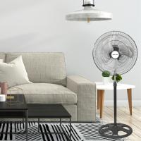 Max Star Ventilador de Pie 18" Potente 70 W Oscilante 3 Velocidades Altura Ajustable 110-130 cm Alta Velocidad Rejilla de Metal Motor Silencio Facil Limpieza - details 0