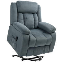 HOMCOM Sillón Relax Reclinable Eléctrico Levanta Personas, con Puerto USB, Sillón Elevador, con Control Remoto, Asiento Ancho, Reposapiés, Tapizado en Terciopelo, Bolsillos Laterales, Gris - details 0