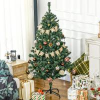 HOMCOM Árbol de Navidad Artificial 150/180 cm con 100/150 Luces LED Árbol con 8 Modos de Iluminación de Navideño con 472/650 Ramas y 80/100 Decoraciones Árbol Automático Acero Verde - details 4