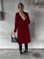 Nueva Chaqueta De Moda Para Mujer 2025 Otoño Invierno Cuello En V Largo Con Bolsillos Doble Botón Estilo Casual Largo (26+ Pulgadas) - details 17