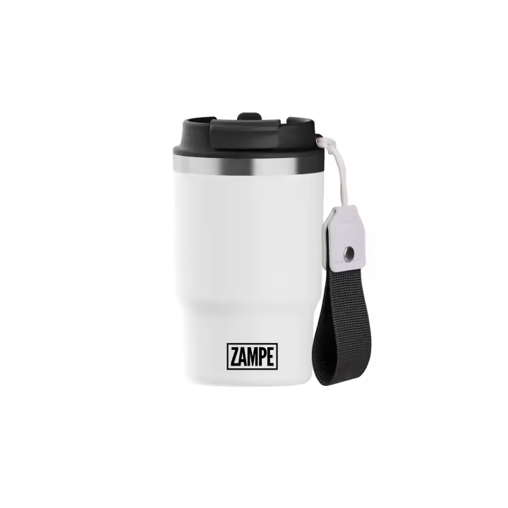 Vaso Termo Café para Llevar 470 ml -Taza Térmica Acero Inoxidable - Termo Café Pequeño para Llevar - Vaso Térmico Reutilizable Antigoteo Sin BPA- Travel Mug - Caneca Termico BLANCO - 1