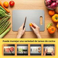 Placa De Corte De Titanio Doble Cara Para Cocina De Grado Alimenticio Uso Para Carne Frutas Y Verduras Placa De Cortar Rectangular De Acero Inoxidable - details 9