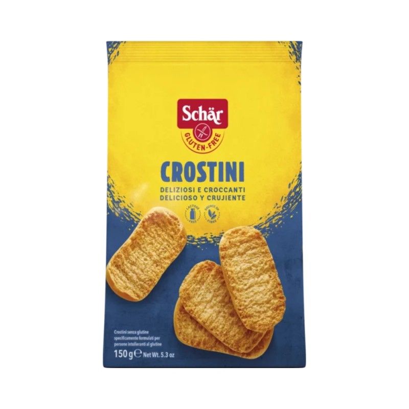 Crostini Sin Gluten Pack de 2 unidades 150 gramos Apto para vegetarianos y veganos SCHÄR