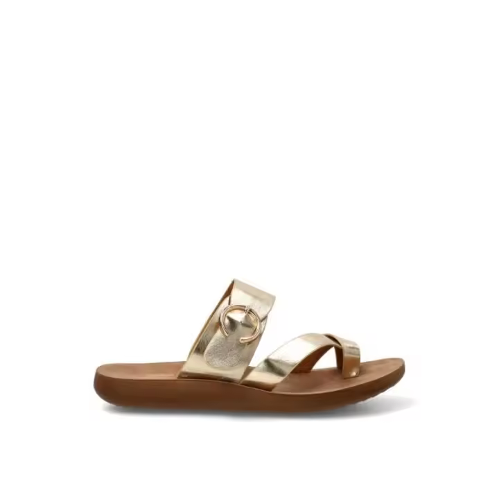 Sandalia Etika - Mujer - Suela Plana - Modelo 10128 - Color Oro - 1