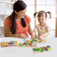 Rompecabezas de Madera para Niños – Puzzles Educativos con Números, Dinosaurios y Animales – Juguetes de Aprendizaje para Niños y Niñas de 2 a 6 Años – Regalo Ideal para Desarrollo Cognitivo y Motricidad Fina - details 3