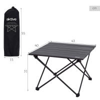 Aktive Camping - Mesa plegable camping, 43x40x31 cm, topes antivuelco, estructura acero, peso máximo soportado 30 kg, bolsa transporte asa hombro, mesa camping plegable - details 3