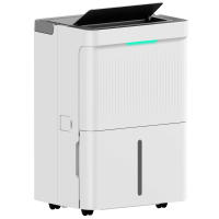 HOMCOM Deshumidificador 35L/día Depósito de Agua 5,5L Silencioso Deshumidificador Eléctrico con 3 Modos Pantalla LED Temporizador 24 H Bloqueo Infantil y Drenaje Continuo hasta 40-100㎡ Blanco - details 0