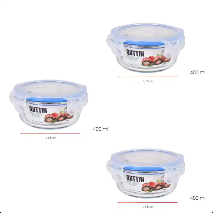 Set de 3 y 4 Recipientes Herméticos de Vidrio Borosilicato - Fiambreras Rectangulares, Cuadradas y Redondas - 375cc a 1500cc - Válvula para Microondas - Apto Horno, Microondas, Lavavajillas y Congelador - Resistente a Altas y Bajas Temperaturas - 1