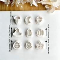 Set De 9 Cortadores De Arcilla Poliema Para Otoño Recogida Tema Calabaza Hoja Hongo Luna Múltiples Uso Para DIY Joyería De Halloween - details 2