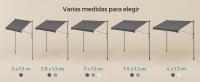 SONGMICS Toldo Retráctil Exterior, Toldo Regulable en Altura de 220-300 cm, con Manivela para Balcón, Jardín, Patio, 200 x 120 cm, Gris - details 4