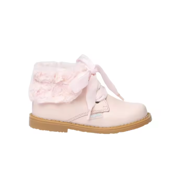 Angelitos - Botines de niña modelo 1010 en napa de piel bovina con cuello de peluche, forro Tex-Nature™ transpirable y antibacteriano, suela antideslizante de goma, fabricados en España - 1