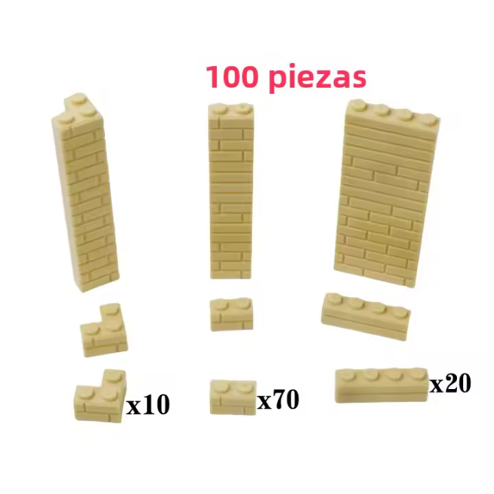 Juguetes De Construcción DIY Bloques Compatible Clásico 1*2 1*4 L1*2 50PCS Paredes De Bloques Altos MOC Para Niños Accesorios De Casa - 1