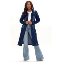 Nueva Llegada Chaqueta De Larga Manga Completa De Algodón Y Vaquera Para Mujer Abrigo De Trench Cardigan Capa De Jean Estilo High Street Otoño/Invierno - details 3