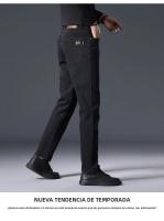 Nuevos Jeans De Invierno Para Hombre Cálidos Con Fleece Pantalones Casuales De Algodón Elásticos Estilo Recto Moda Con Cierre De Cremallera - details 10