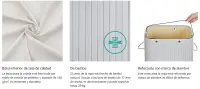 SONGMICS Cesto de la Ropa Sucia con Tapa, 72 L, Cesto de Lavandería de Bambú, Plegable, con Bolsa Lavable Extraíble, Asas, para Lavandería, Dormitorio, Gris/Natural/Negro/Blanco - details 6