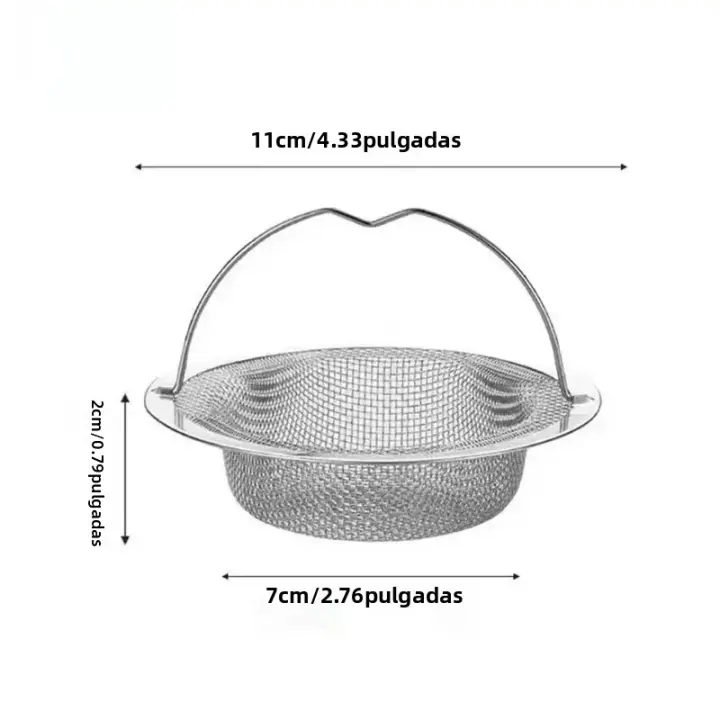 Tapón De Baño De Acero Inoxidable Con Cepillo Filtro De Desagüe Para Cocina Y Piso Herramienta De Cocina Con Mango - 1