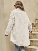 Nueva Chaqueta Larga De Mujer Para Invierno Estilo Casual Sólido Cremallera Simple Talla Grande Abierta Comodidad Poliéster Spandex - details 6