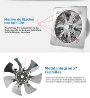 Ventilador De Extractor De Acero Inoxidable Para Baño Y Cocina 6'' 7'' 8'' Con Tubo De Ventilación Adecuado Para Toilette Y Ventana - details 11