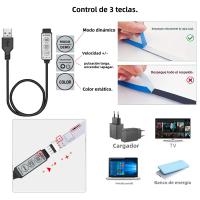 Luces LED RGB Para TV Con Control USB 5V Fita Flexible Para Luz De Fondo De TV Decoración De Fiesta En Casa Incluye 3 Botones - details 4
