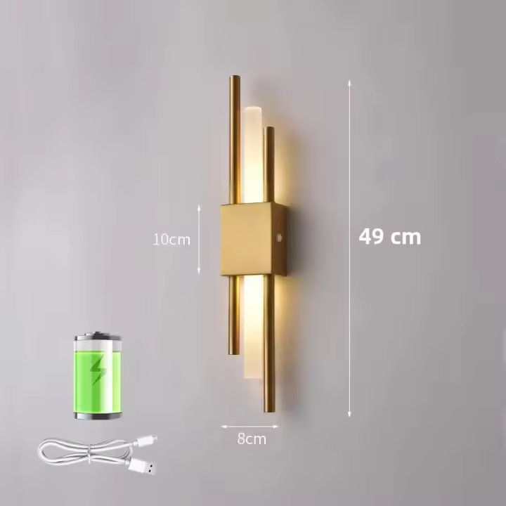 Lámpara De Pared LED Nórdica Recargable Para Interior Luz De Enchufe Para Dormitorio Sala De Estar Decoración De Escaleras Lámpara De Pared - 1