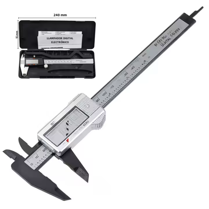 Calibrador Digital De Acero Inoxidable Herramienta De Medición 150mm Con Vernier Regla Para Trabajos De Madera Y Metal - 1