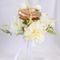 Bouquet De Novia Vintage Barroco Hecho a Mano Con Flores Negras Y Azules Accesorios De Boda Para Mujeres Material Poliéster - details 10