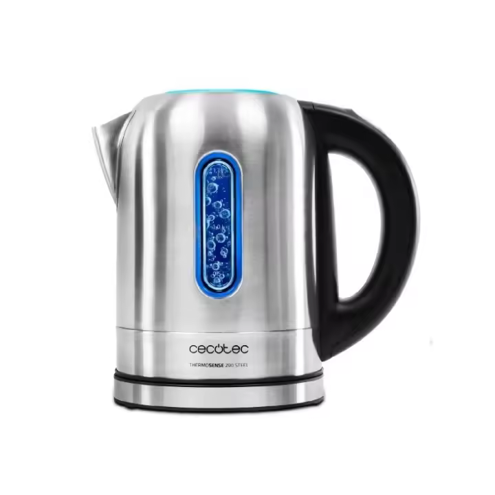 Cecotec Hervidor de Agua Eléctrico ThermoSense 290 Steel. 1,7 litros, Libre de BPA, 2200 W de Potencia, Base 360º - 1