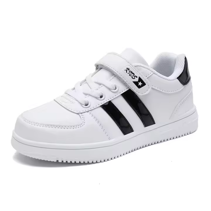 Zapatillas De Niños Y Niñas Blanco Deportivas Casuales Para Escuela Y Caminar Antideslizantes Talla 28-39 Material Superior De Cuero Suela De TPR - 1