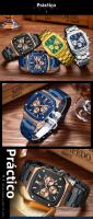 Reloj De Pulsera Para Hombre MINI FOCUS Resistente Al Agua Con Caja De Acero Inoxidable Y Dial Cuadrado Y Rombo Multifuncional - details 21