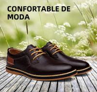 Zapatos De Cuero Para Hombre Moda Primavera/Otoño Casual Ligeros Con Cordones Formales Negocios Boda Vestido Zapatos Talla Grande 38-48 - details 2