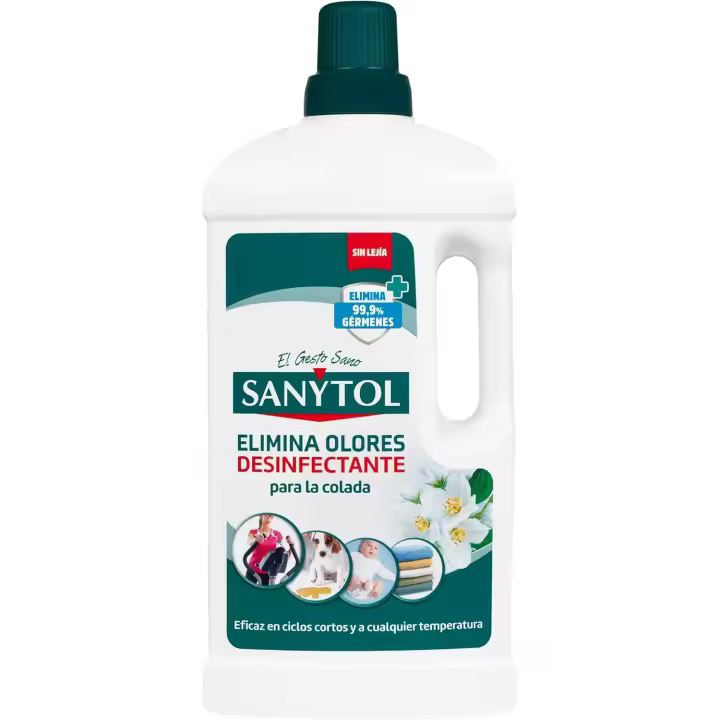 Sanytol – Desinfectante Textil - Botella 1,2 Litros - Pack Ahorro 4 Botellas o Pack 1 Unid. Para todo tipo de ropa - Elimina el 99,9% de Gérmenes y Malos Olores - 1