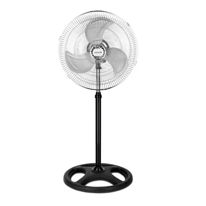 Electrotek Ventilador de Pie 18", Potencia 70W, Resistente, Altura Regulable, 3 Velocidades, Oscilante 120º, Potente, Silencioso - 1