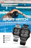 Reloj Deportivo Militar Para Hombre Acero Inoxidable Pantalla Cuadrada Resistente Al Agua 5BAR Relogio Masculino Con Alarma Y Calendario - details 0