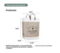 Cesta De Ropa Grande De Algodón Plegable Para Guardar Ropa Sucia Estilo Clásico Reutilizable Caja De Almacenamiento Para El Hogar - details 0