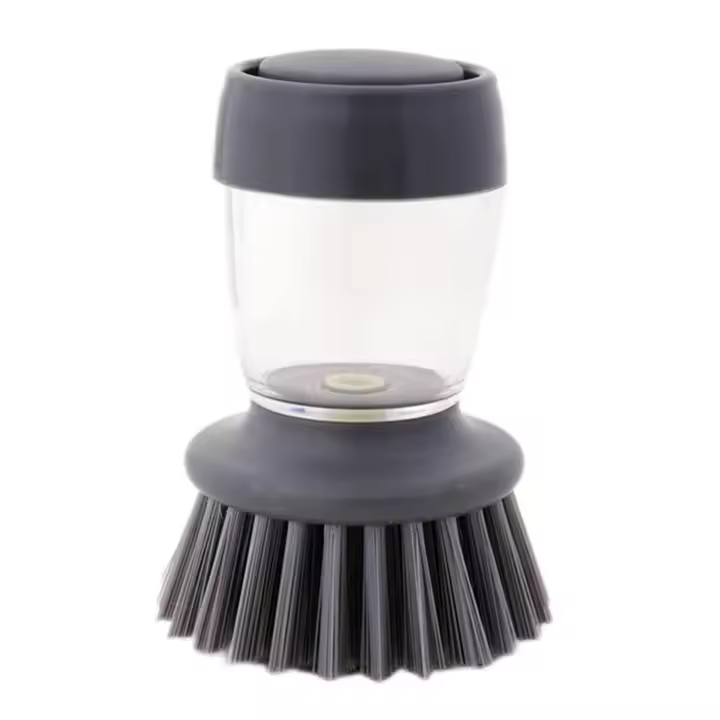 1pc Escobilla De Limpieza Para Cocina Portátil Con Dispensador De Detergente Fácil De Usar Escobilla De Lavado Para Limpieza De La Cocina - 1