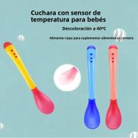Juego De 3 Cucharas De Silicona Para Bebés Con Sensor De Temperatura Cuchara Para Agua Y Medicamentos Alimentos Complementarios Para Niños - details 5
