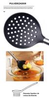 1-Pack Utensilios De Cocina De Silicona Con Mango De Acero Inoxidable Resistente Al Calor Cuchara De Sopa Colador De Pasta Accesorios De Cocina Ecológicos - details 5