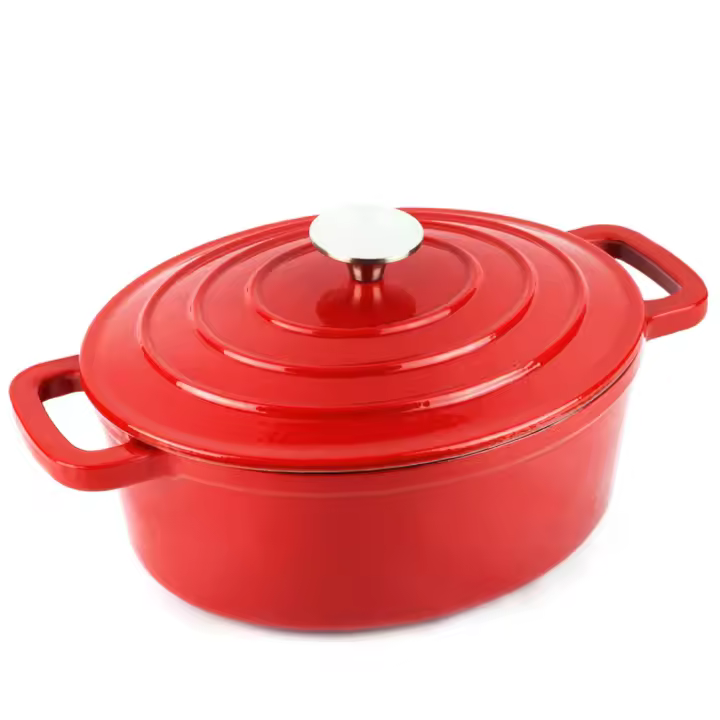 MGF Ferro - Olla Ovalada 28cm, Hierro Fundido, Óptima Retención, Reparto del Calor, Especial para Inducción, Apto Para Horno, Libre de PFOA-PTFE - 1